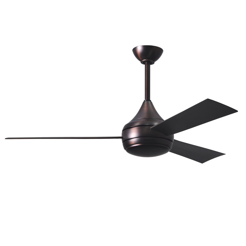 Donaire LED Outdoor Downrod Ceiling Fan, Brushed Bronze, Bronze