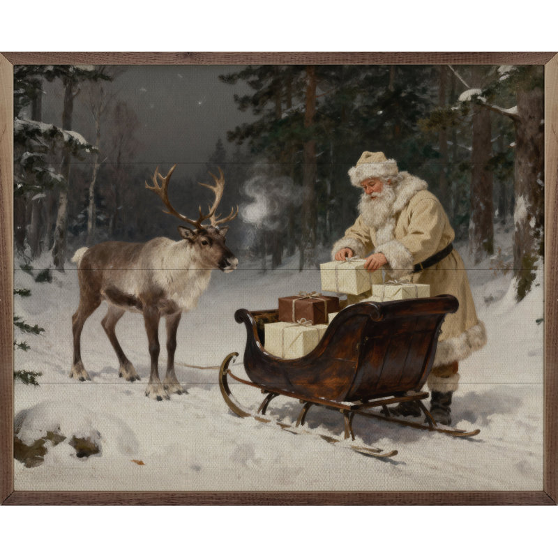 Santa's Sleigh In The Timber, 8" H x 10" W