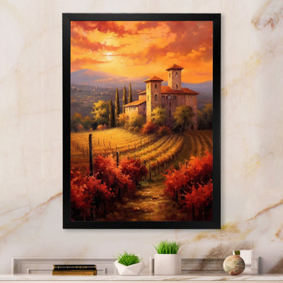 " Beautiful Sunset Castle In Italian Vineyard I "
