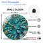 Horloge numérique sur texture sarcelle - horloge murale moderne en verre 12 po
