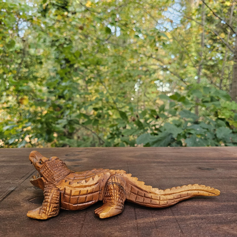 Sculpture en bois crocodile Audrianna