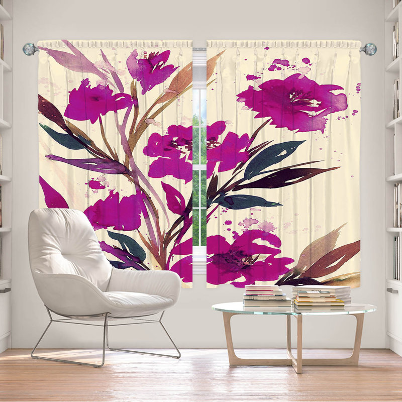 Rideau en polyester, L 56 po x L 78 po, Rose