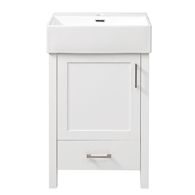 Bathroom Vanity With Ceramic Sink, White