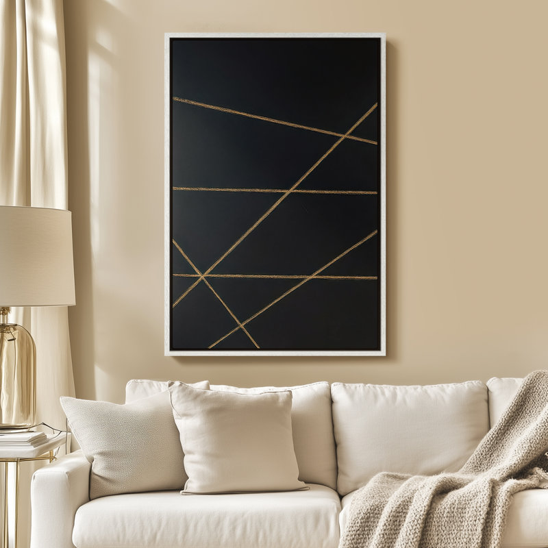 Art mural encadré sur toile, impressions murales abstraites rétro 24 "x 36", H 36 po x l 24 po, Blanc