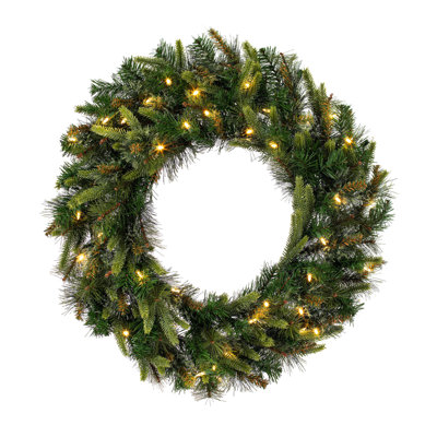 Pre-Lit Mixed Cashmere Pine Artificial Christmas Wreath