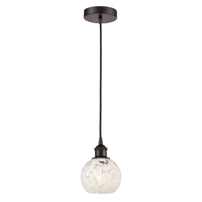 Mini-luminaire suspendu à cordon 1 lumière Edison White Mouchette 6 po-616-G1216