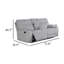 Causeuse inclinable manuelle avec console Chela, polyester gris brume de 73 pouces Chela