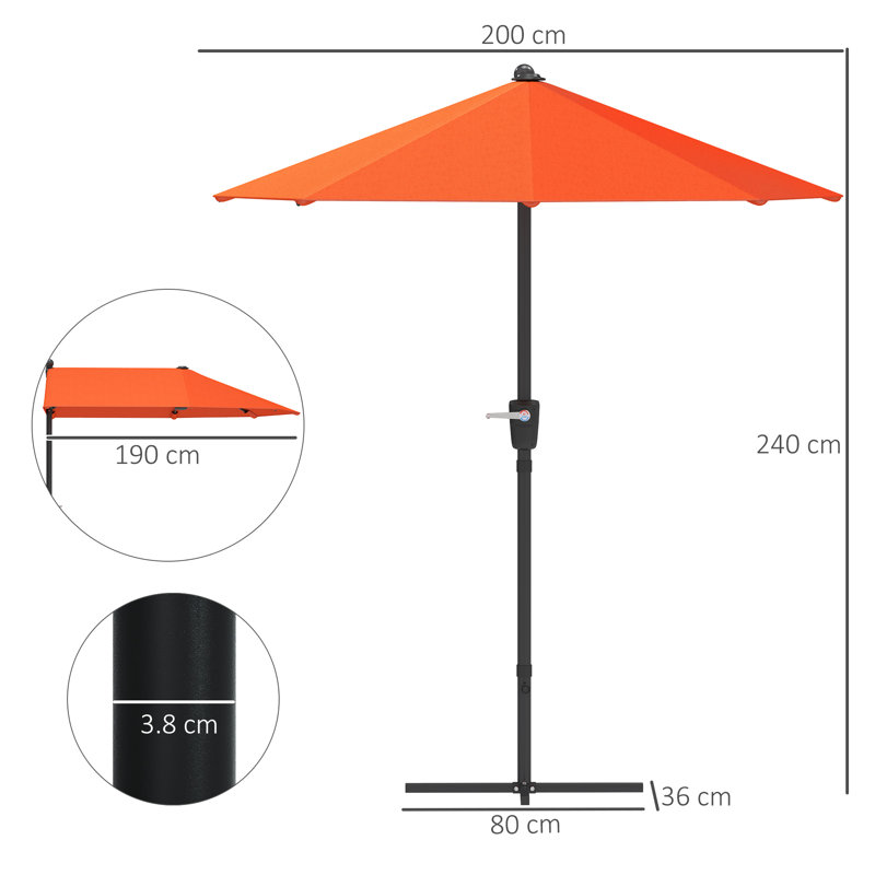 200cm Market Parasol
