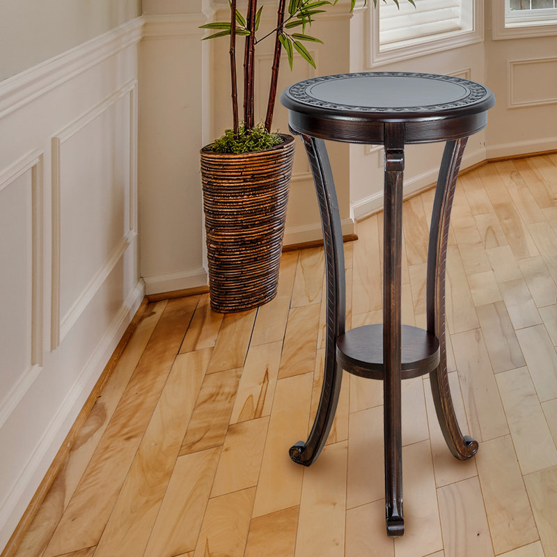 Table de bout à 3 pieds avec rangement Needham, Acajou, H 30 po x l 17,5 po x P 17,5 po