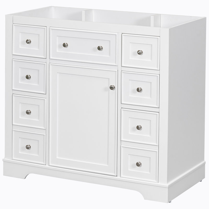 Base de meuble-lavabo simple 35,60 po seulement, Blanc