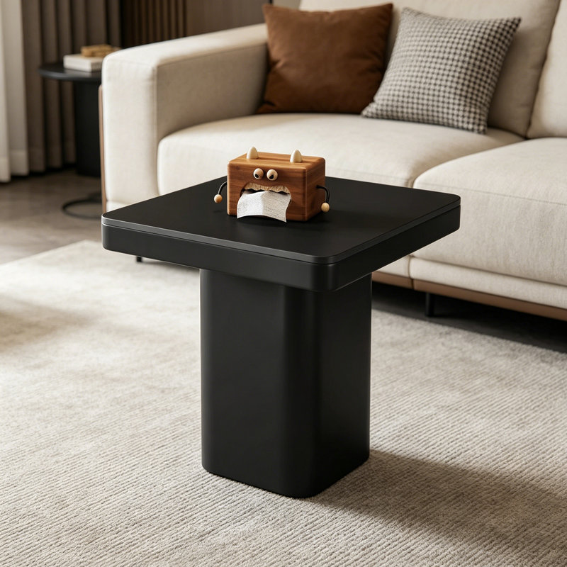Osée, H 21,65 po x L 19,68 po x l 19,68 po, Noir