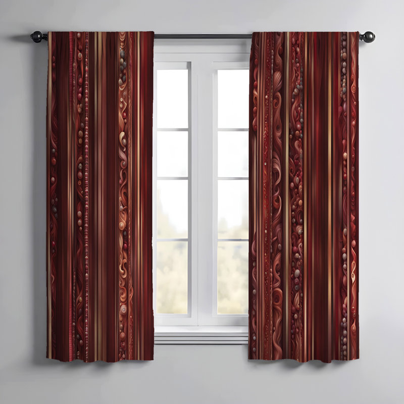 Paire de rideaux semi-transparents en polyester Fonnie, L 56 po x L 78 po