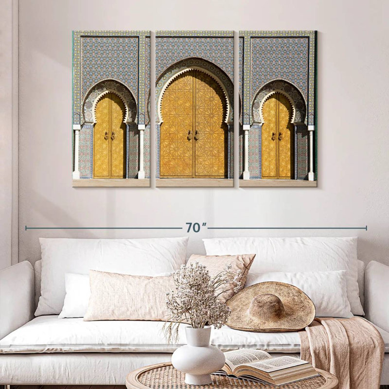 Portes de palais Lilie au Maroc, H 32 po x l 50 po