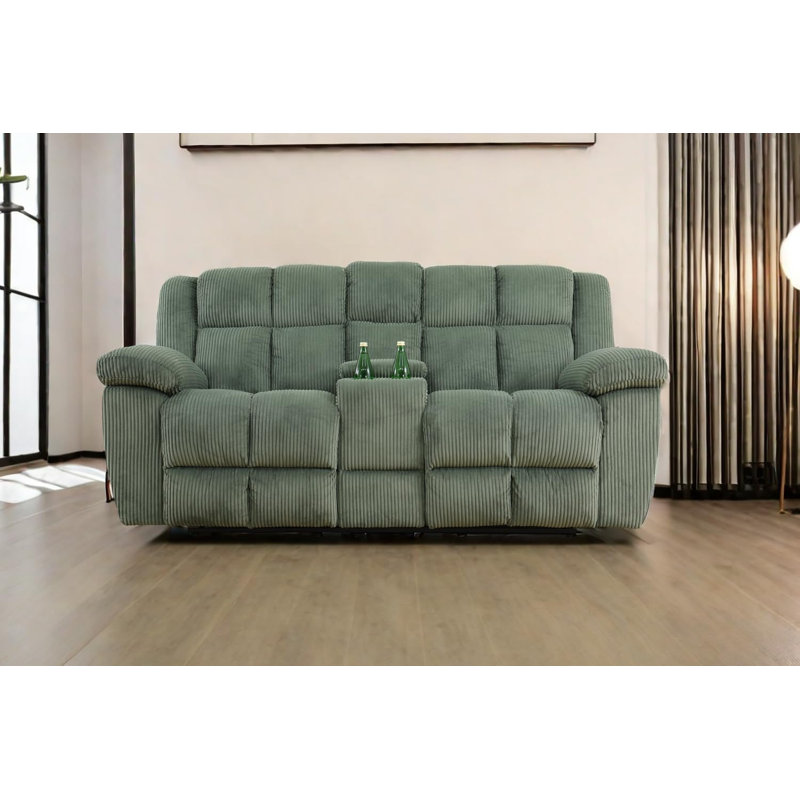 MONTERY- Corduroy 77.5" Reclining Loveseat, Green 