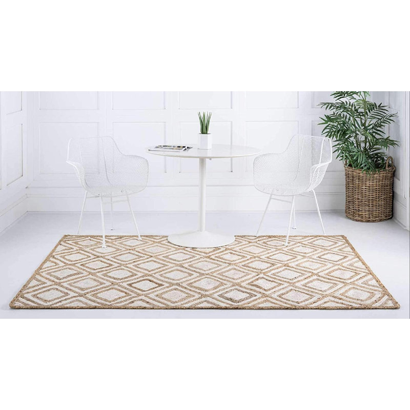 Jereck Cotton Geometric Indoor Rug, Rectangle 8' x 10'