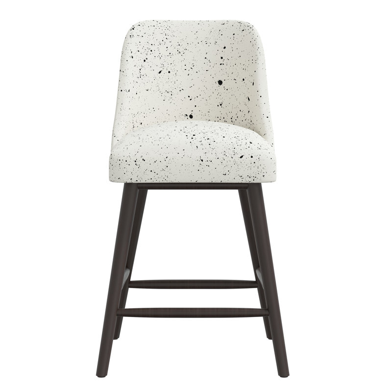 Tabouret de bar et de comptoir Gallie, Tabouret de comptoir (hauteur de siège de 27 po), Espresso, Éclaboussures d'encre