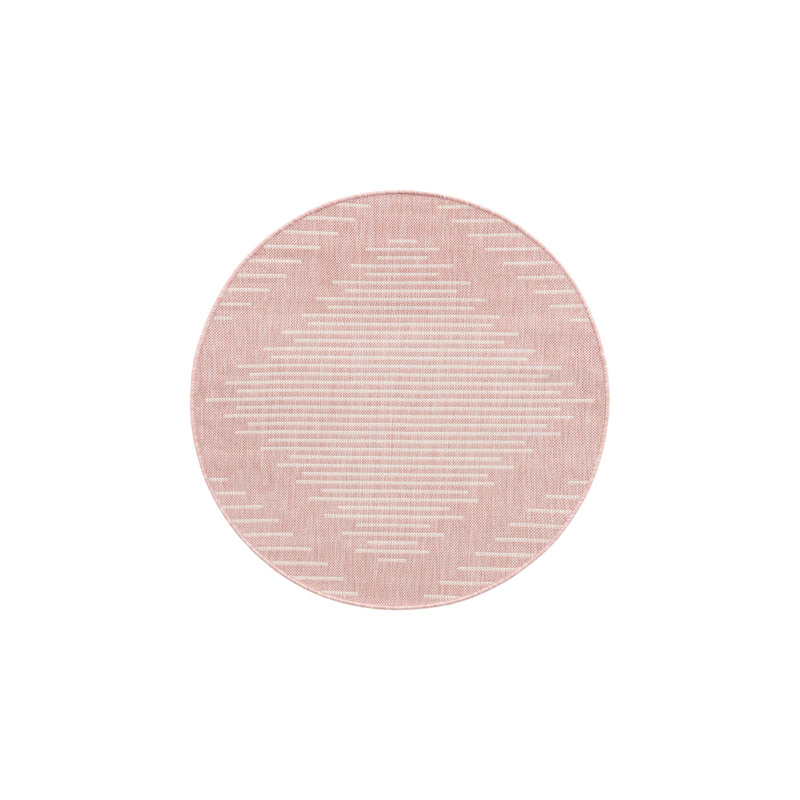 Striped Indoor / Outdoor Rug, Round 3'3"