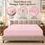 Drap-housse 100 % coton égyptien, 1000 fils/cm², poches profondes de 40 cm (16 pouces), format Queen, couleur rose poudré-134020184-134020187