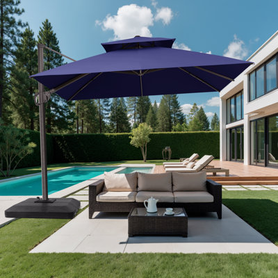 Parasol carré en porte-à-faux 10 pi x 10 pi avec base lestée