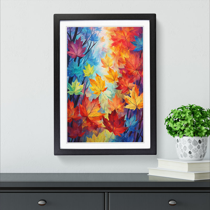 Leaf Impressionism Art - Framed Print, Black Framed, 34cm H x 25cm W x 2cm D