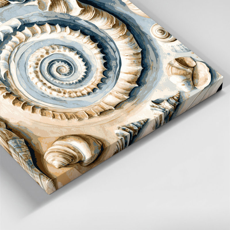 «Coastal Shell Layer Study», art mural sur toile beige, H 11 po x l 14 po