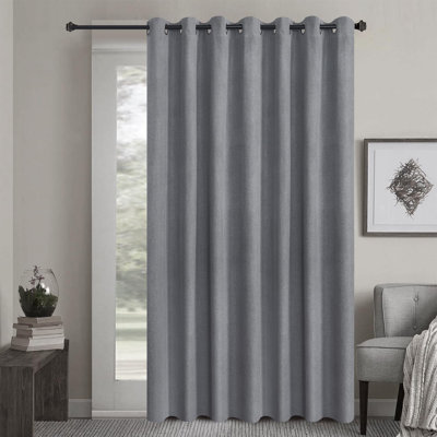 1‑Panel Linen‑Textured Blackout Door Curtain