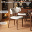 Ensemble de 2 chaises de salle à manger pour table de salle à manger de style Mid-Century en lin rembourré avec pieds en métal