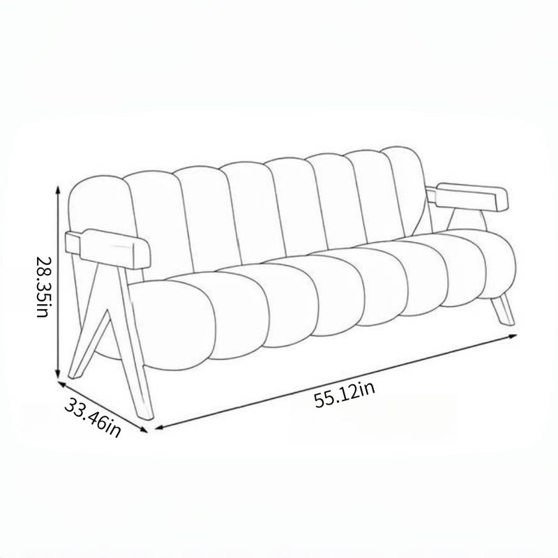 Raygen, Orange, 28.35" H x 55.12" W x 33.46" D