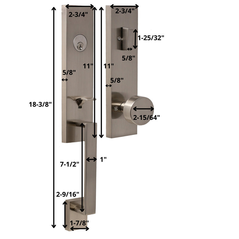 Ensemble de poignées avec porte transitionnelle Mesa, Nickel satiné