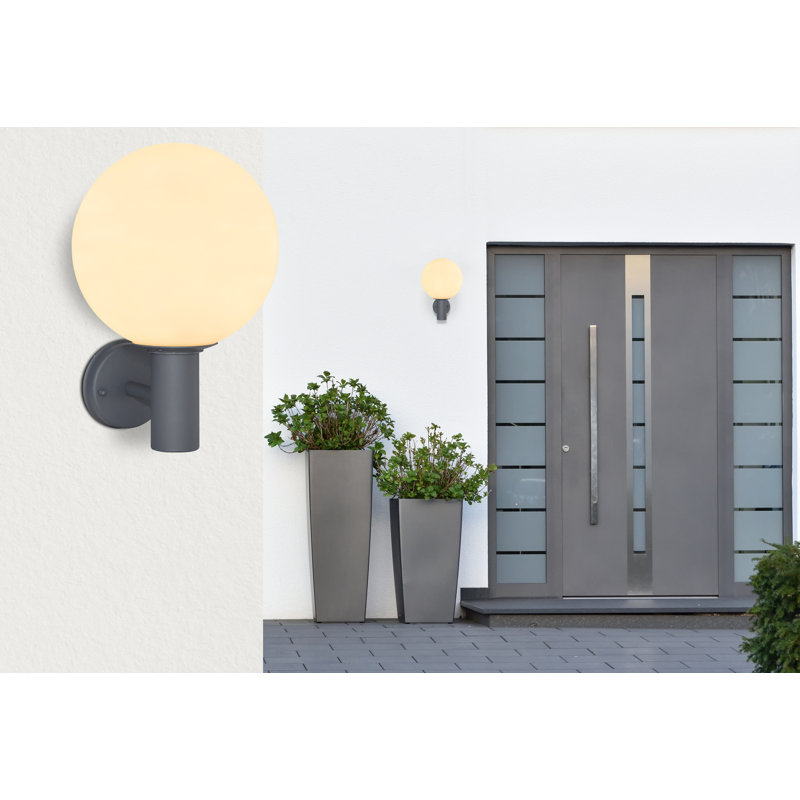 Bzhyar 37cm H Frosted Glass Outdoor Flush Mount