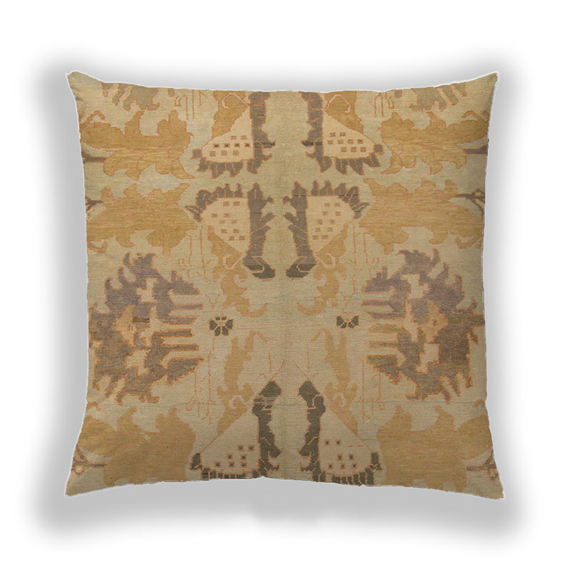 Damask Throw Pillow, Microsuede
