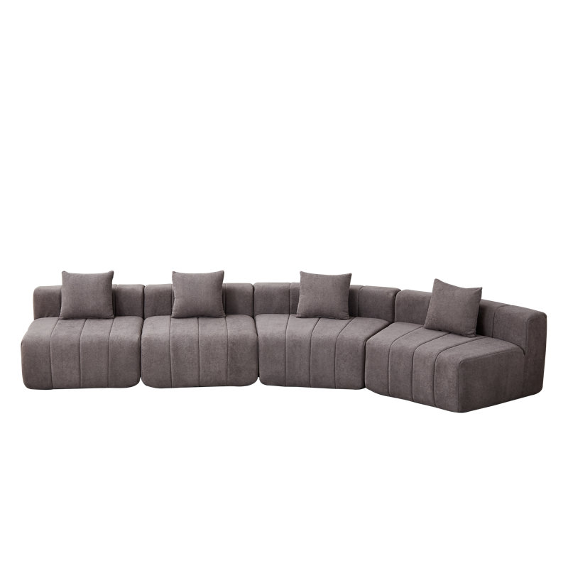 Canapé modulaire Daijha, Gris chenille