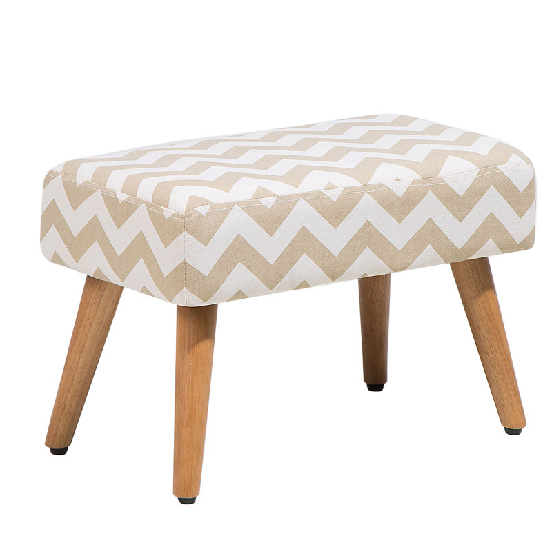 50cm Wide Rectangle Chevron Standard Ottoman, Brown