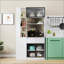 Armoire de rangement avec tablettes multifonctionnelles, organisateur d'entrée en bois moderne pour le couloir et le salon-1263308670