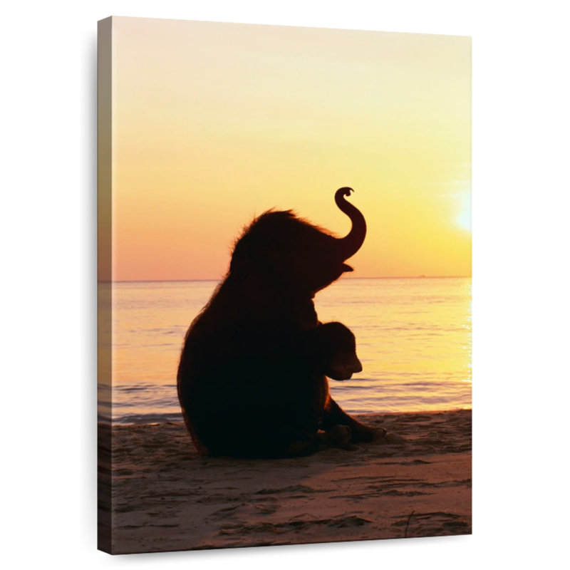 Brampt Beach Baby Elephant, 24" H x 16" W