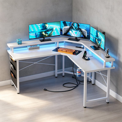 L-Shaped MDF Computer Desk