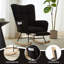 Ensemble fauteuil berçant à oreilles en tissu Teddy et repose-pieds, fauteuil à bascule d'allaitement avec poche de rangement latérale, mouvement de glissement fluide, base en bois massif sécurisée, fauteuil d'appoint confortable pour le salon-2014648245
