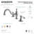 Kingston Brass Bel-Air Two-Handle 3-Hole Deck Mount Widespread Bathroom Faucet with Brass Pop-Up Drain-12624574