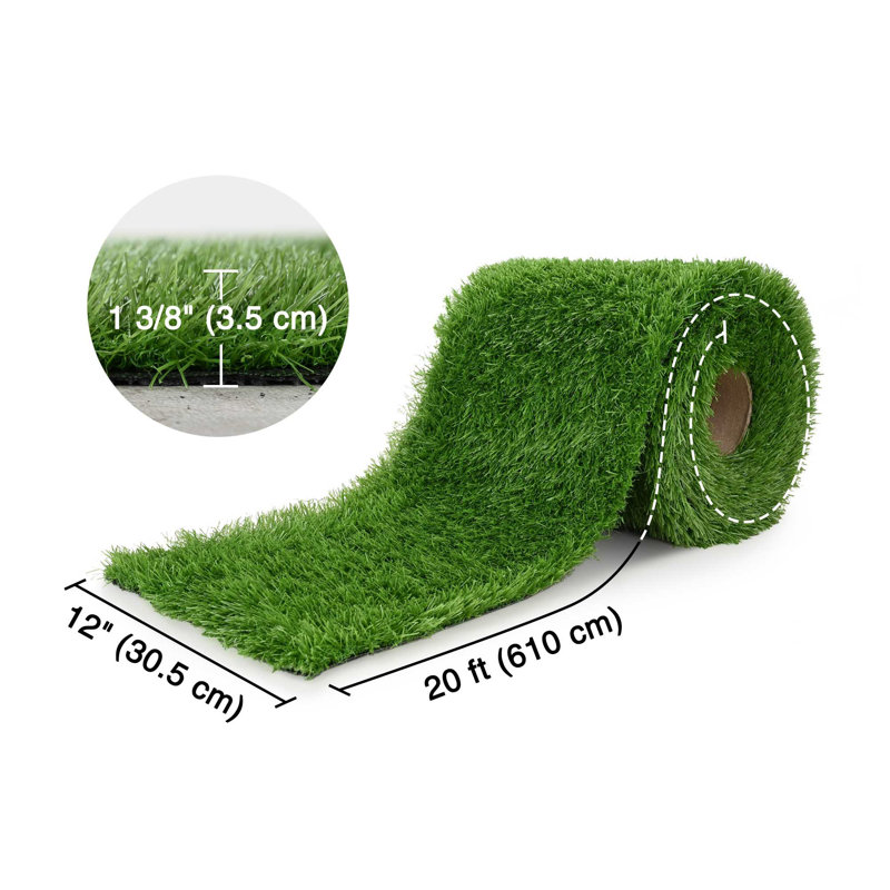 Tapis synthétique pour gazon synthétique Yescom, H 1,4 po x l 12 po x P 240,2 po, 1.38"