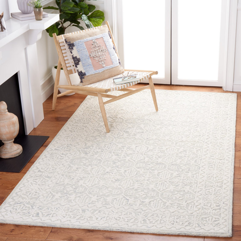 Pezanetti Hand Tufted Wool And Cotton With Latex Oriental Rug, Rectangle 4' x 6'