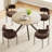 Solid Wood Round Dining Kitchen Table for 4-6 People with Intersecting X-Pedestal Base, Durable and Stylish-1580399061