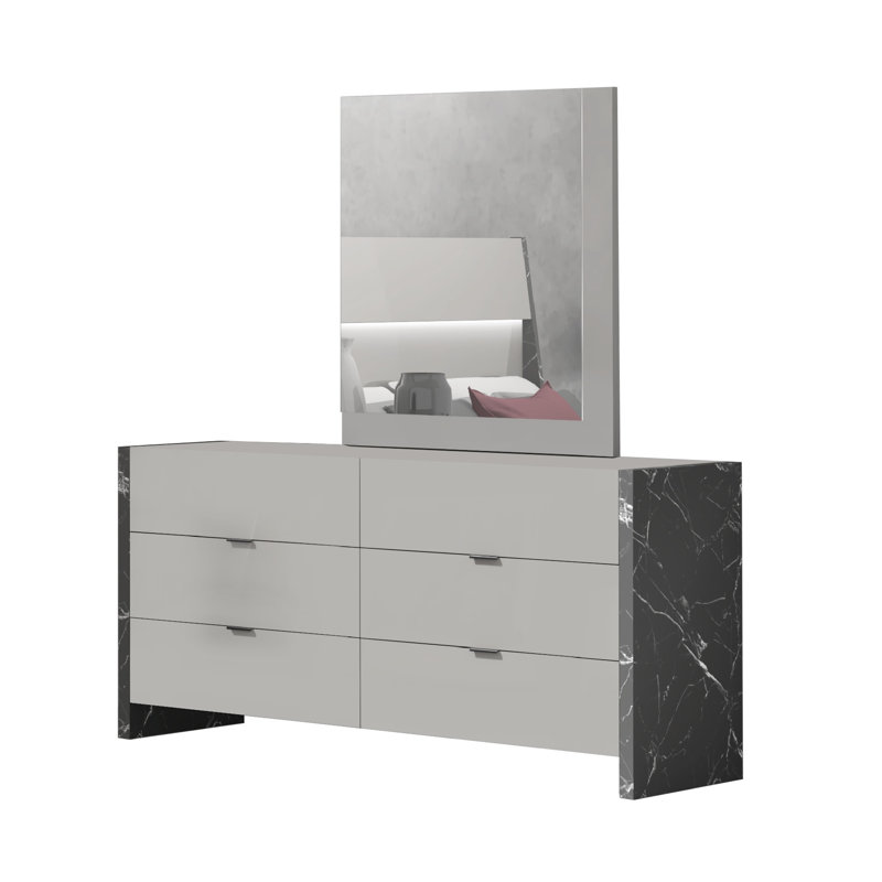 Minelva Wood Flat Wall Mirror