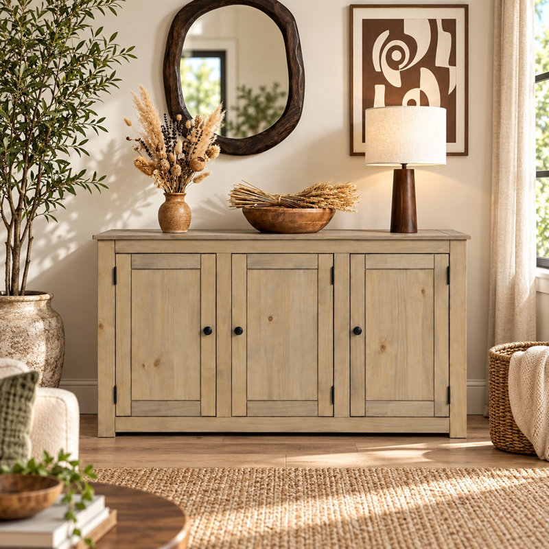 134 cm W Pine Solid Wood Sideboard