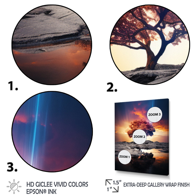 «Tree Rainbow Ethereal Radiance», reproduction sur toile, Cadre photo noir, H 20 po x l 12 po x P 1 po