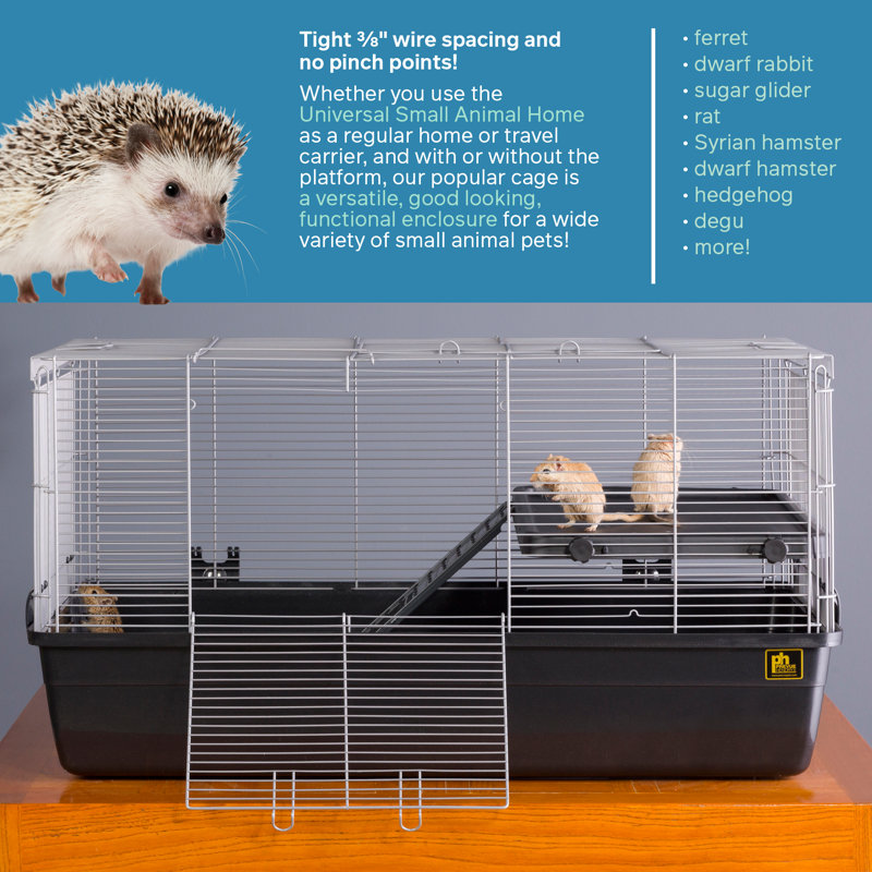 Dark Gray Universal Small Animal Cage with Deep Base