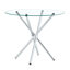Table de salle à manger ronde 36,6 "en verre transparent avec pieds en métal argentés pour petits espaces