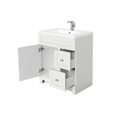 Daisy Free Standing Bathroom Vanity with Cultured Marble Top and Integrated Sink