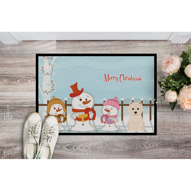 Tapis d'extérieur antidérapant Burlap Merry Christmas, Rectangle 2 pi x 3 pi