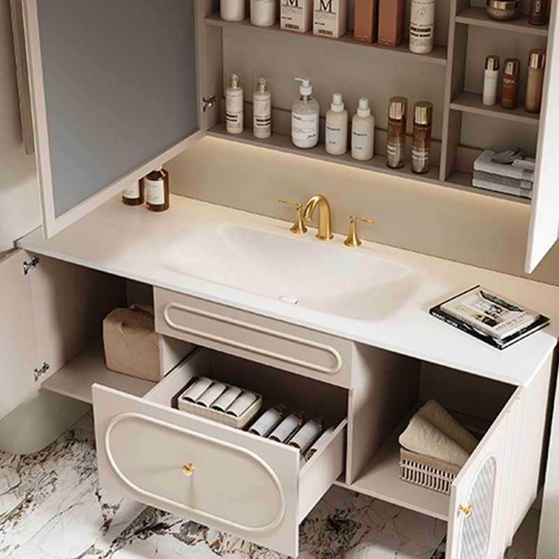 Armoire de salle de bain à la française, H 19,69 po x l 62,99 po x P 21,65 po