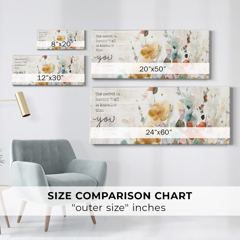Toile pleine fleur Verse-Gallery, H 12 po x l 30 po x P 1,5 po